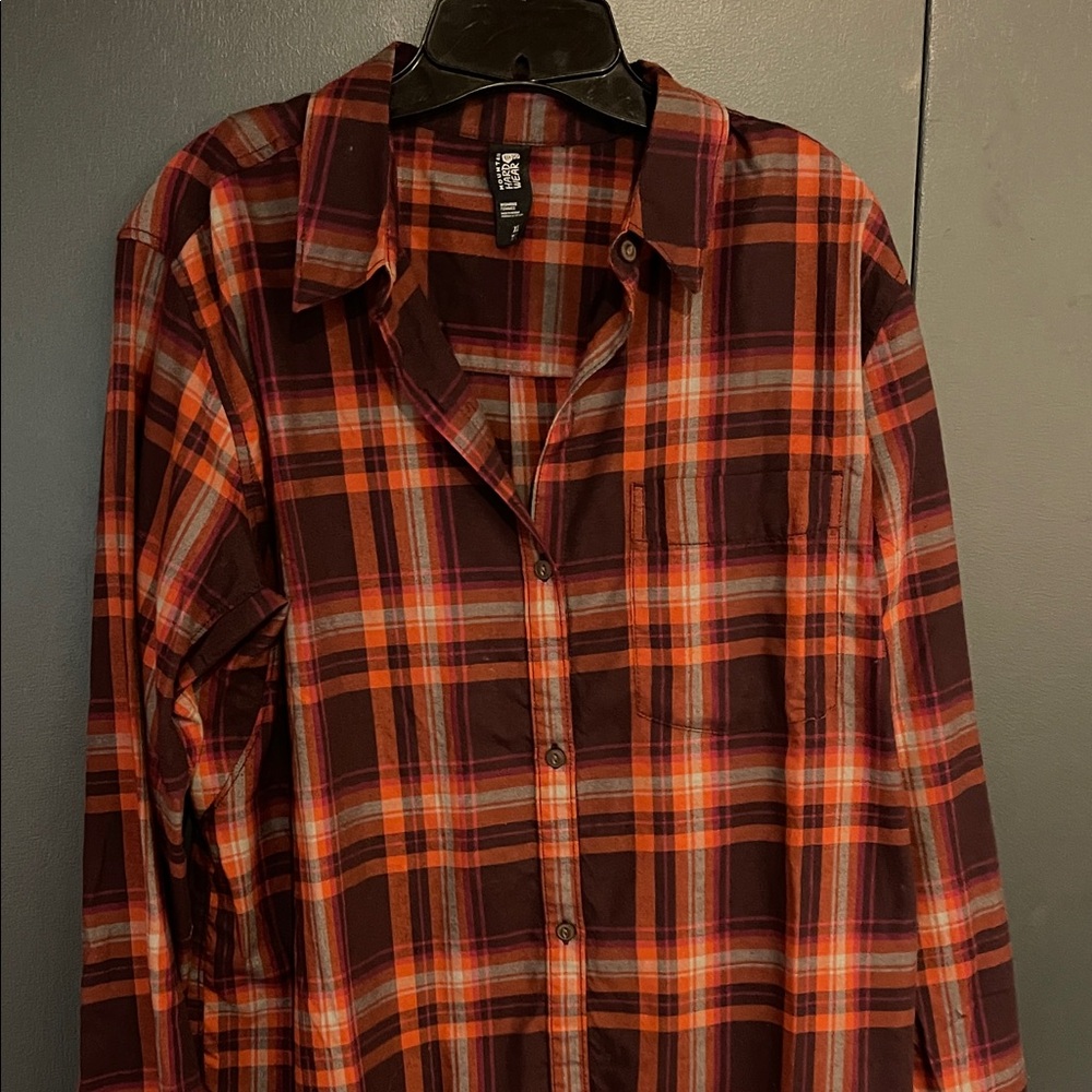 Mountain Hardwear Men's Plaid Shirt - Red and Orange